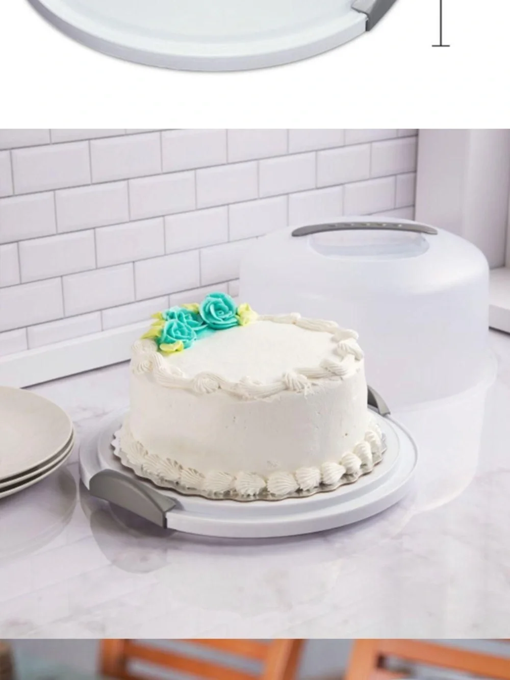 NEW Sterlite Cake Carrier with Frosted White Finish